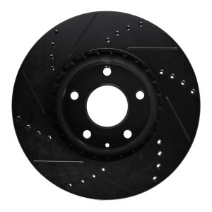 Mazda 6 Brake Rotor (1) - Front Right - R1 Concepts - Drilled & Slotted - Black - `13-`19